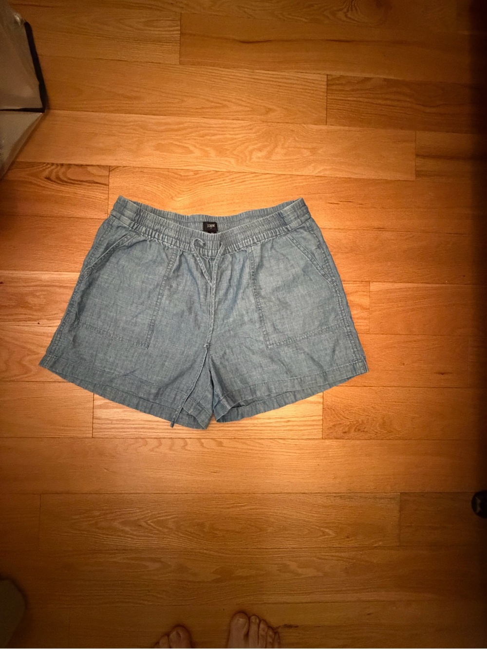 J. Crew Light Blue Chambray Elastic-Waist Shorts